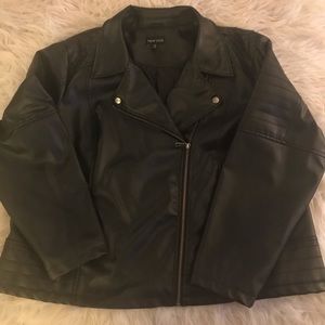 Faux leather coat
